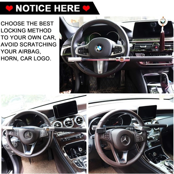 Tevlaphee Steering Wheel Lock Anti Theft Car Device Universal Theft Prevention - Picture 5 of 7